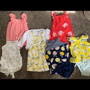 0-3 month girl one piece outfits/dresses